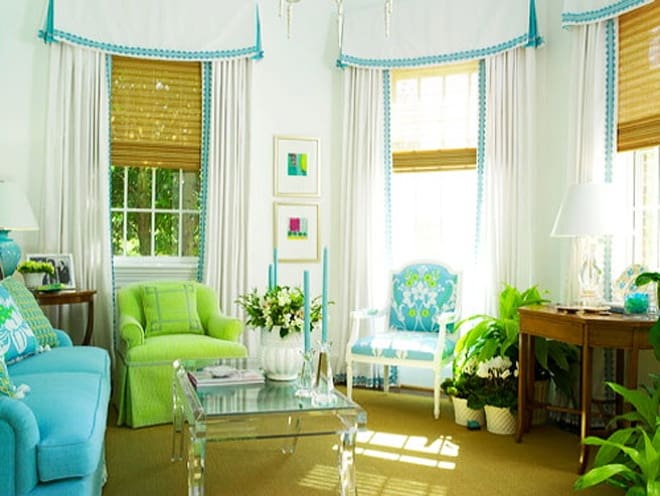 Blue Green Color Scheme Living Room