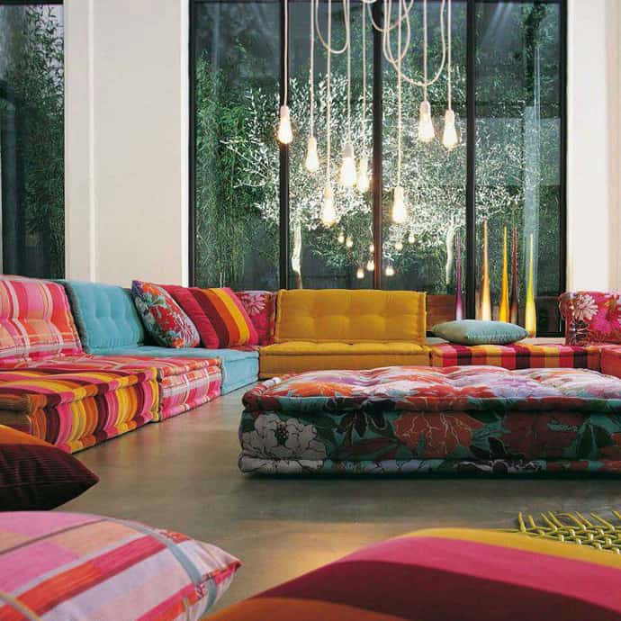 colorful sofa living couches modern floor upholstered couch jong decoration mah inspiring furniture bobois roche sectional funky enhance patchworks moroccan
