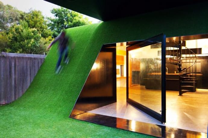 Green Family Home Extension Built on an Artificial Hill with a Very Exotic and Fresh Design, Australia   DesignRulz.com
