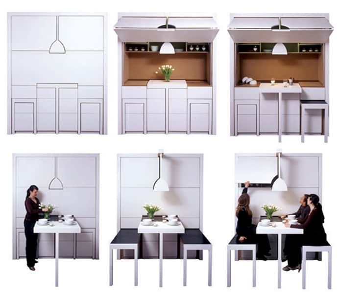 AllinOne for 4 sqm: Kitchen, Dining and Living Room 