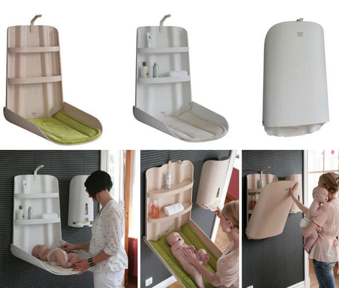 Baby Furniture from Bybo: Space Saving Wall Mounted Baby Changing ...