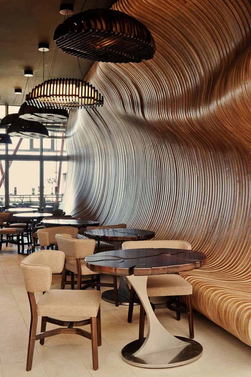 Top 5 - Restaurant Interior Designs with Wooden Walls Insertions