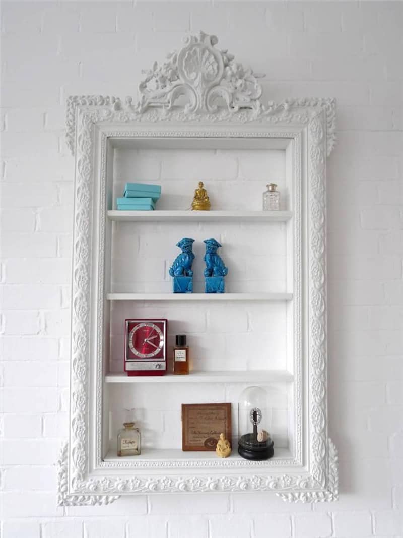 Creative Wall Decoration with Picture Frame Shelves