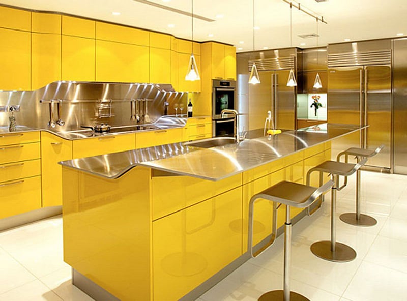 diy design for a yellow kitchen