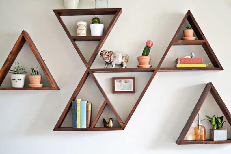 Wooden Triangle Shelves for Your Modern and Contemporary 