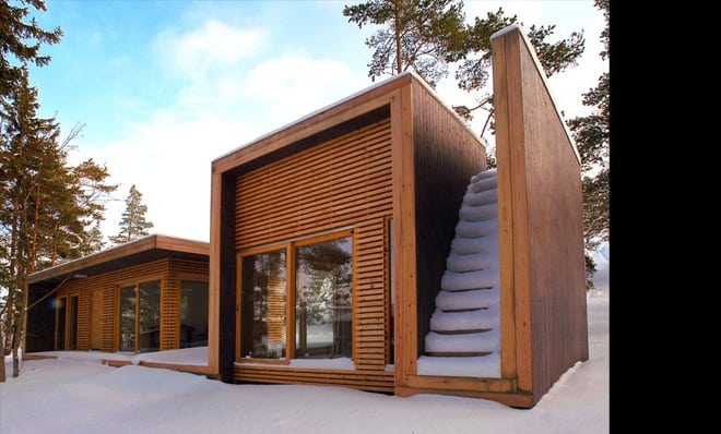 Folded structure for a wooden summer house for Case ecologiche design