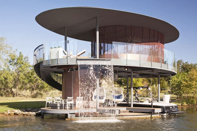 Awesome Floating House: Shore Vista Boat Dock by Bercy 