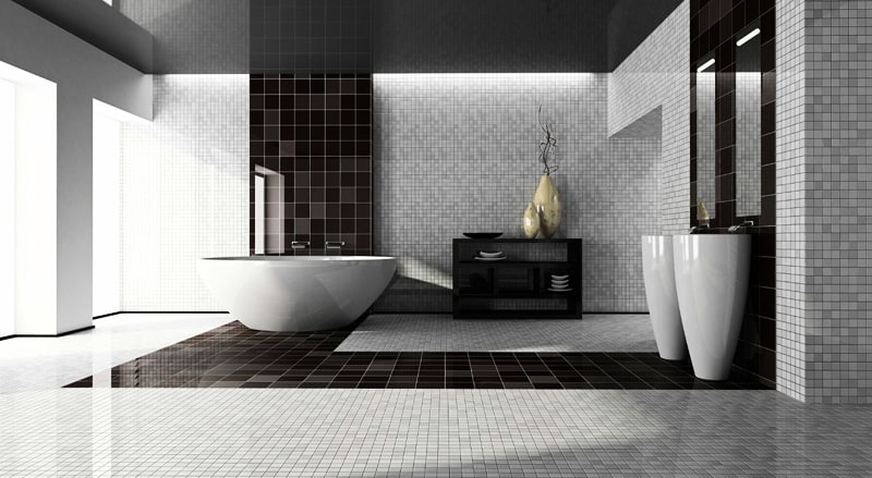 Interior of the modern bathroom 3D