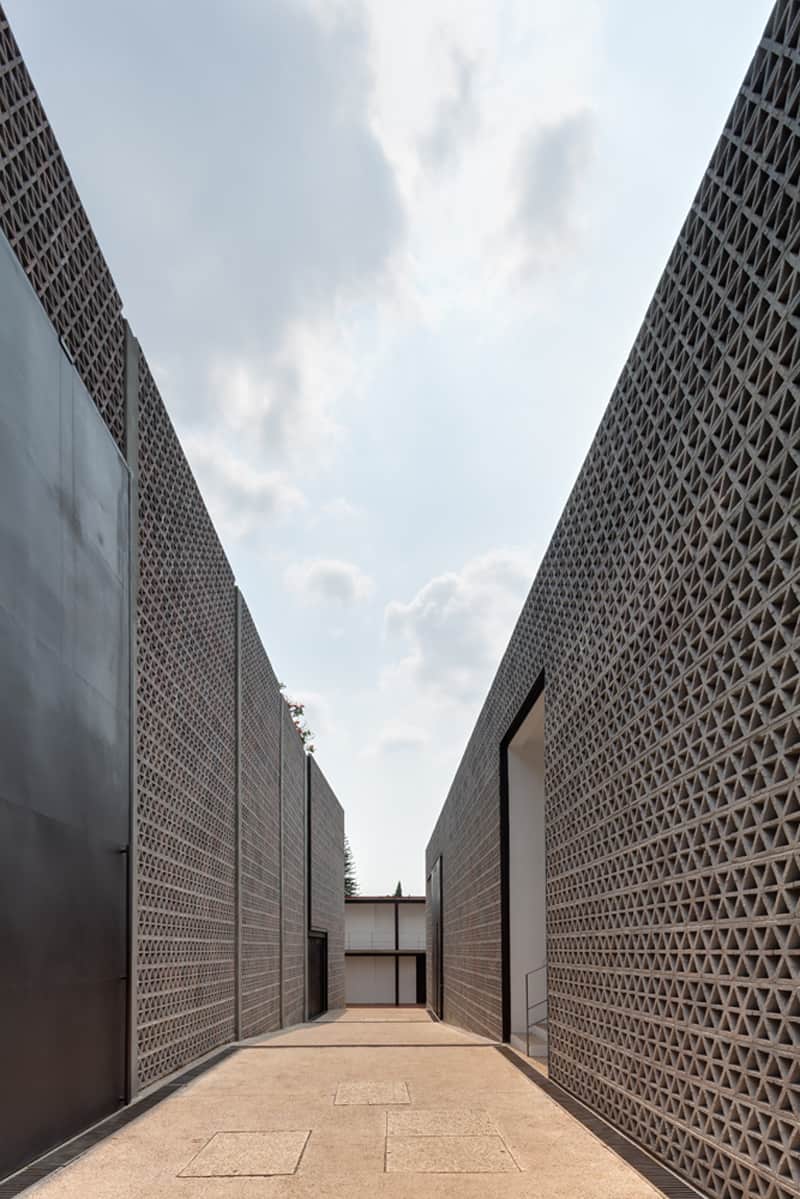 Perforated Concrete Walls- La Tallera by Frida Escobedo