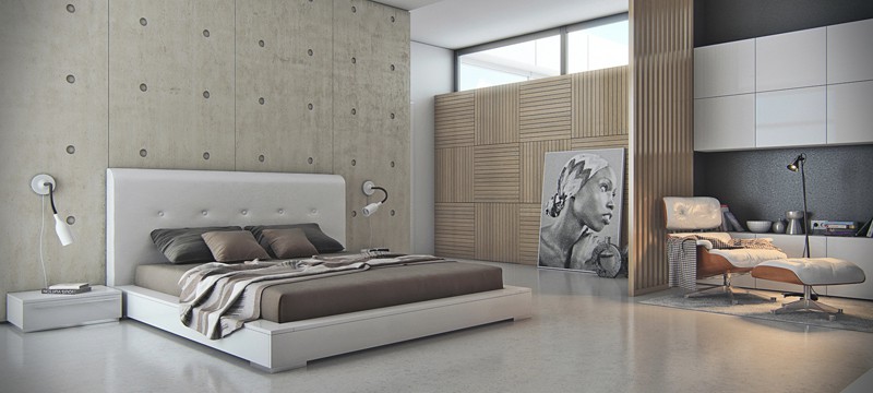 Concrete-bedroom-featre-wall