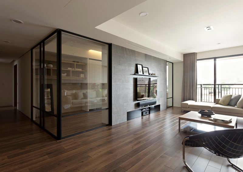 Modern Apartment With A Folding Glass Wall - Sliding Wall Partitions Residential