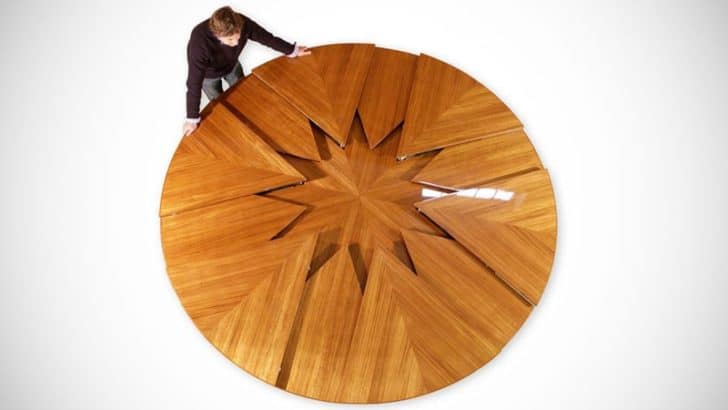 Expandable Round Dining Table By Fletcher, Expanding Round Dining Table