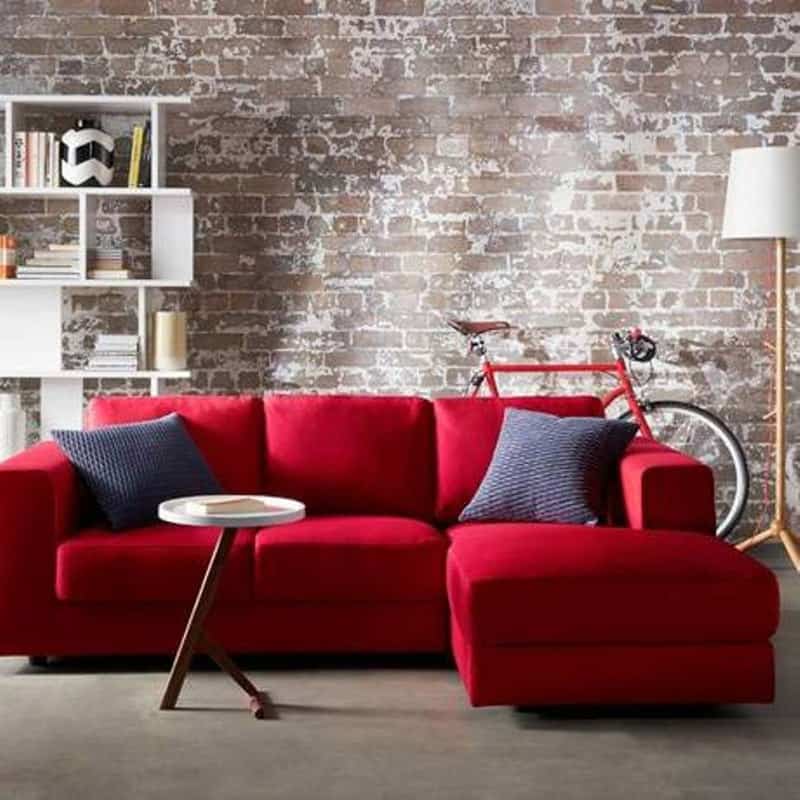 Adorable Red Sofas Creating a Modern Impression of Living Room