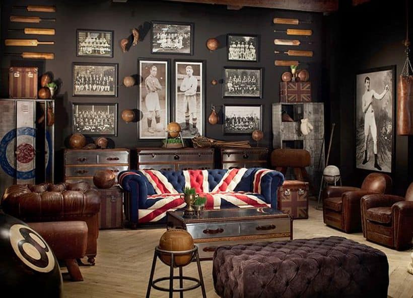 sports-themed man cave