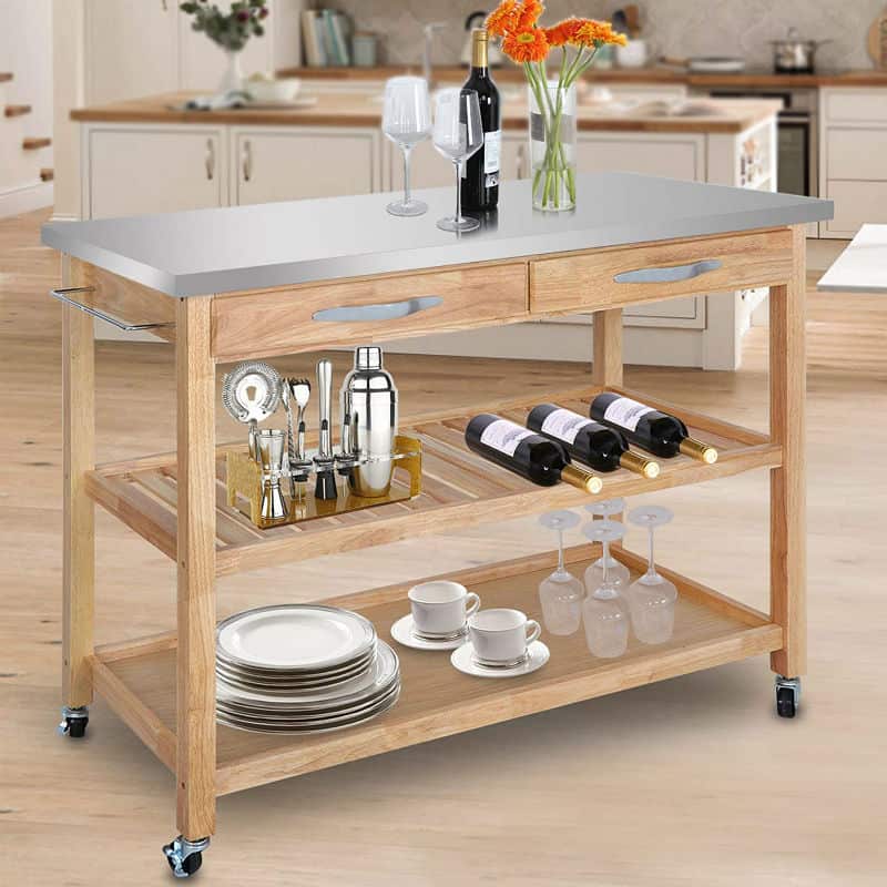 8 Kitchen Rolling Carts That You Can, Circular Kitchen Island On Wheels
