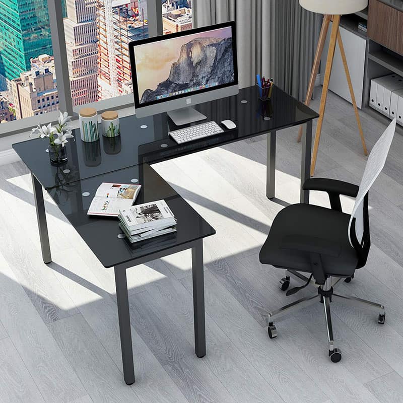 Rotating Corner Desk & Modern Office Desk Workstation VB Details about   L-Shaped Computer Desk 
