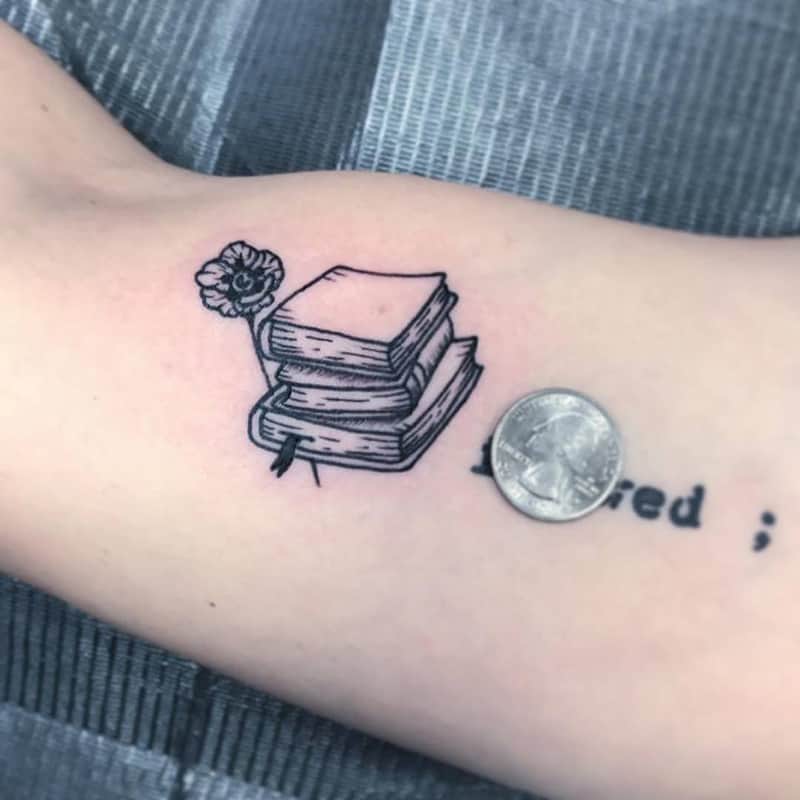 101 Best Stack of Books Tattoo Ideas That Will Blow Your Mind  Outsons