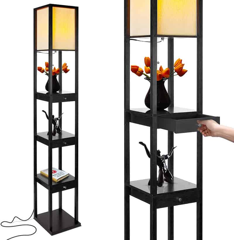 2 In 1 Floor Lamps With Shelves For, Led Shelf Floor Lamp