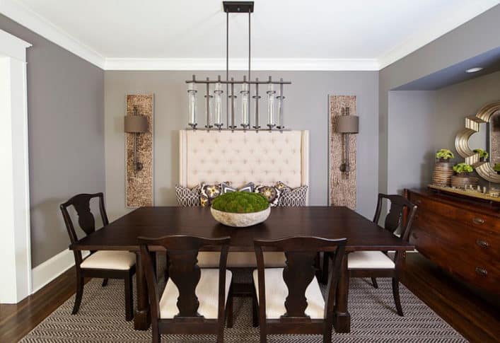 Dining Room Set With Gray Walls